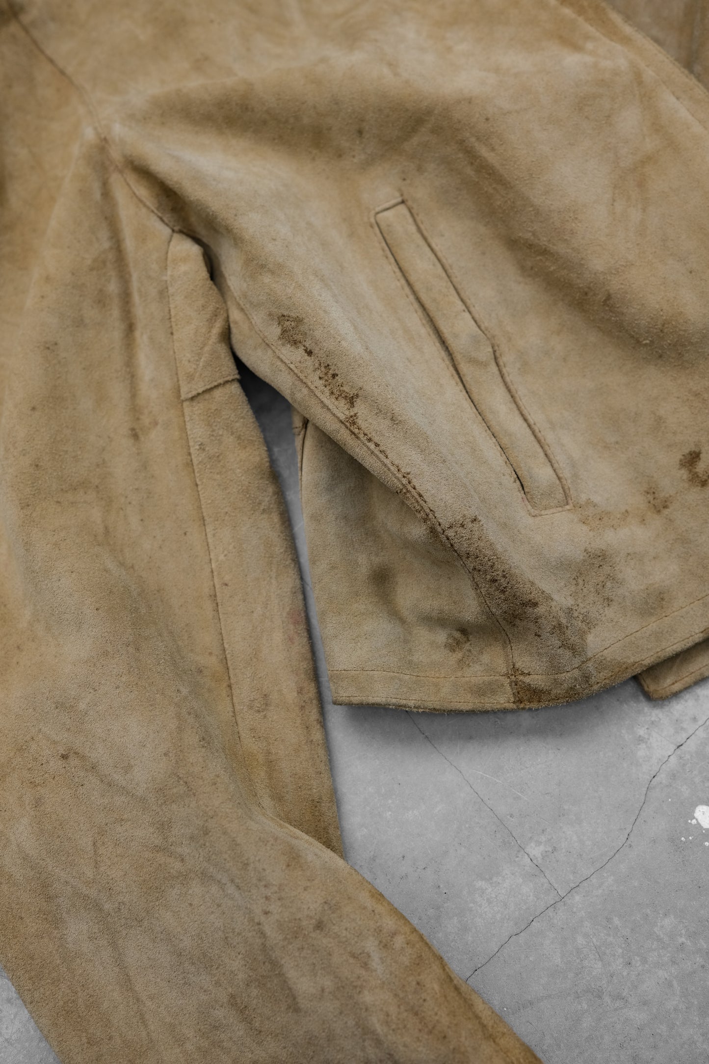 ARMANI JEANS 1990s - Cropped Suede Leather Jacket