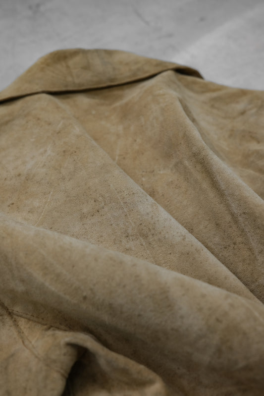 ARMANI JEANS 1990s - Cropped Suede Leather Jacket