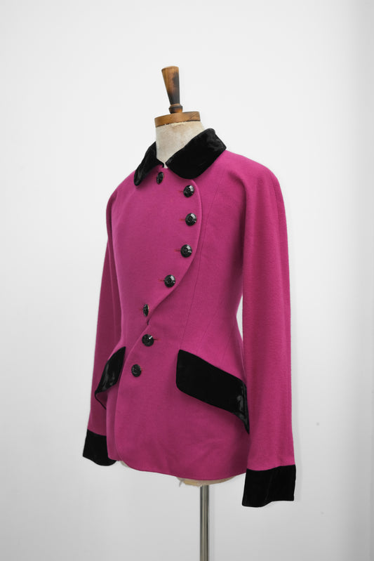 Karl Lagerfeld F/W1991 - Wave Button Wool/Velvet Jacket