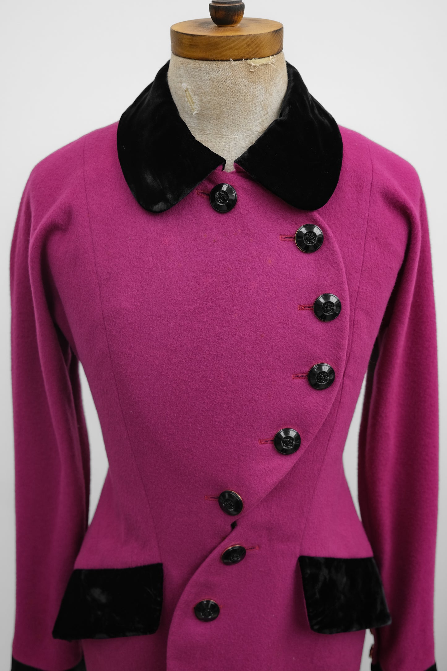 Karl Lagerfeld F/W1991 - Wave Button Wool/Velvet Jacket