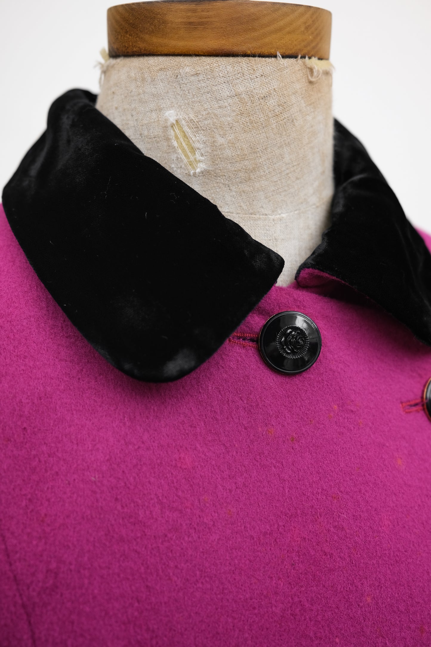 Karl Lagerfeld F/W1991 - Wave Button Wool/Velvet Jacket