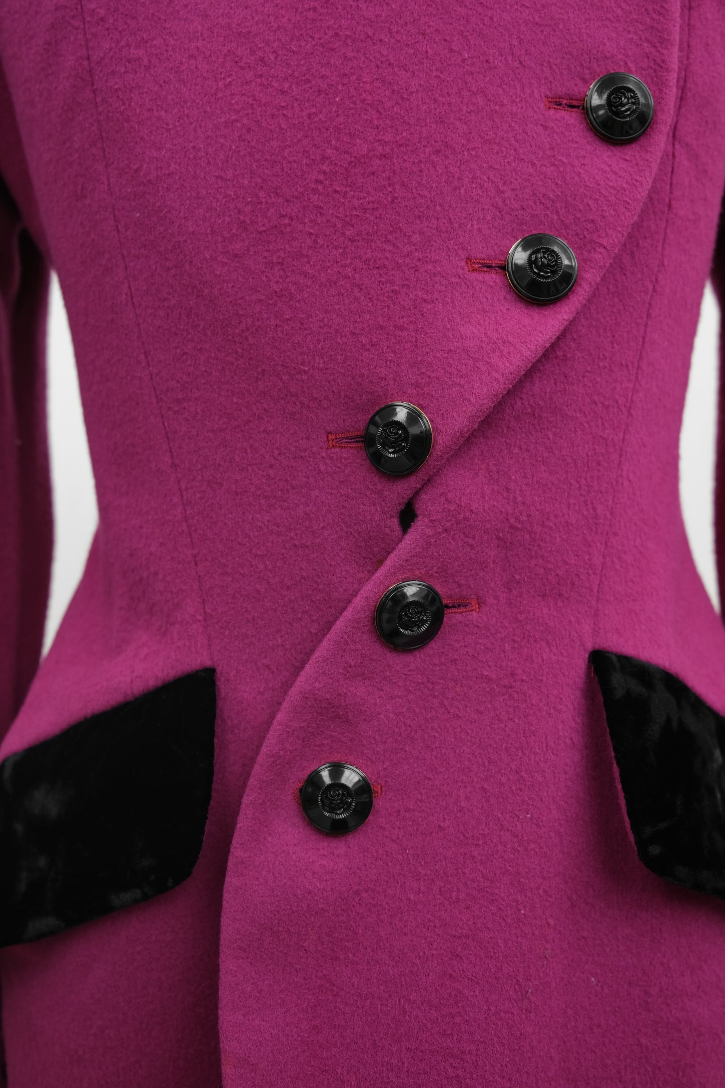 Karl Lagerfeld F/W1991 - Wave Button Wool/Velvet Jacket