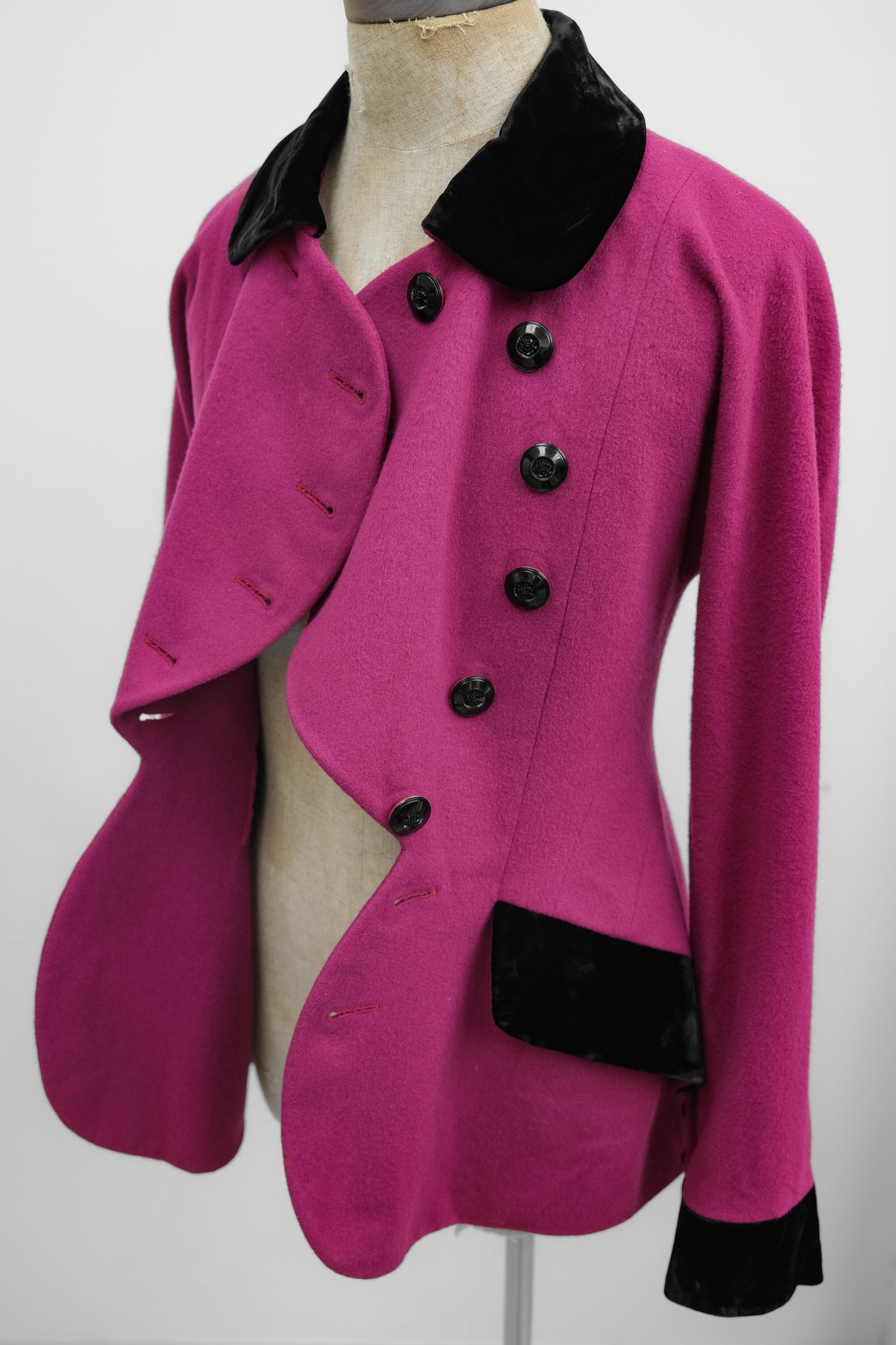 Karl Lagerfeld F/W1991 - Wave Button Wool/Velvet Jacket