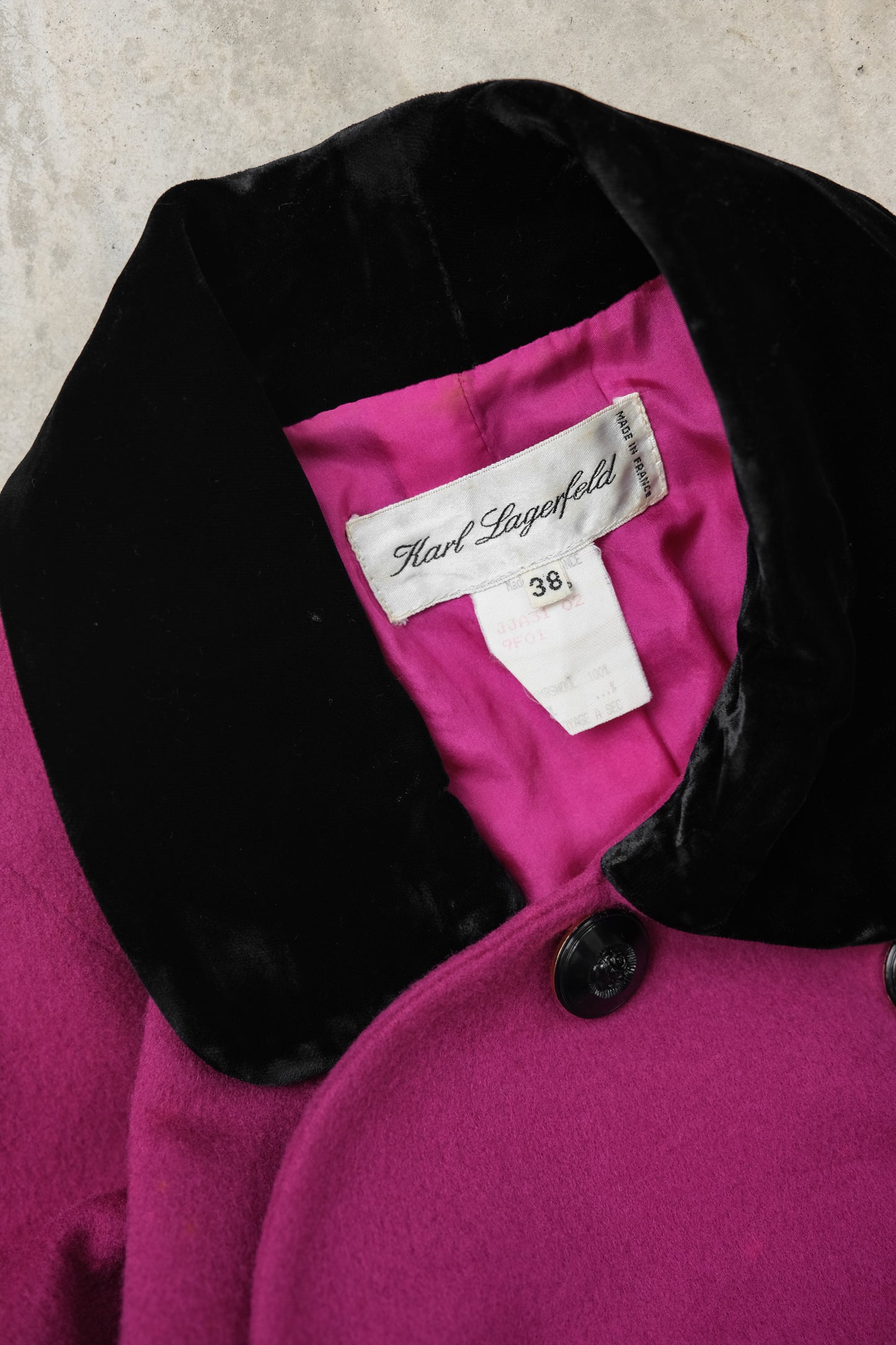 Karl Lagerfeld F/W1991 - Wave Button Wool/Velvet Jacket