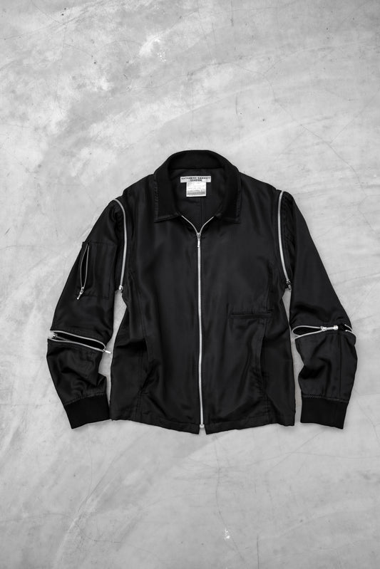 Katharine Hamnett 2000s - Detachable Zip Silk Jacket