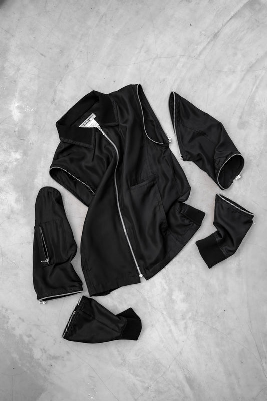 Katharine Hamnett 2000s - Detachable Zip Silk Jacket