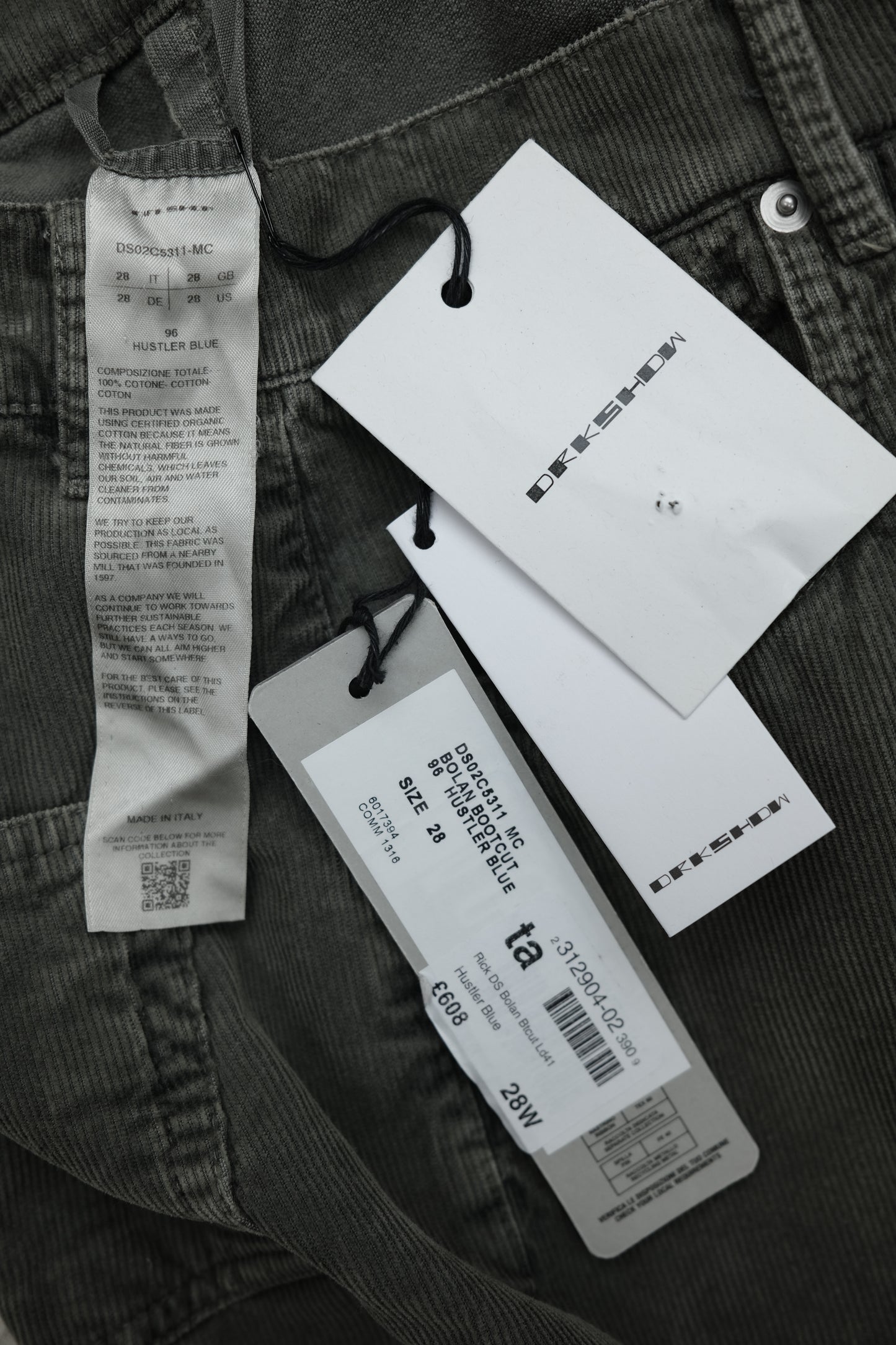 Rick Owens DRKSHDW F/W2023 - Bolan Bootcut Pants- Hustler Blue