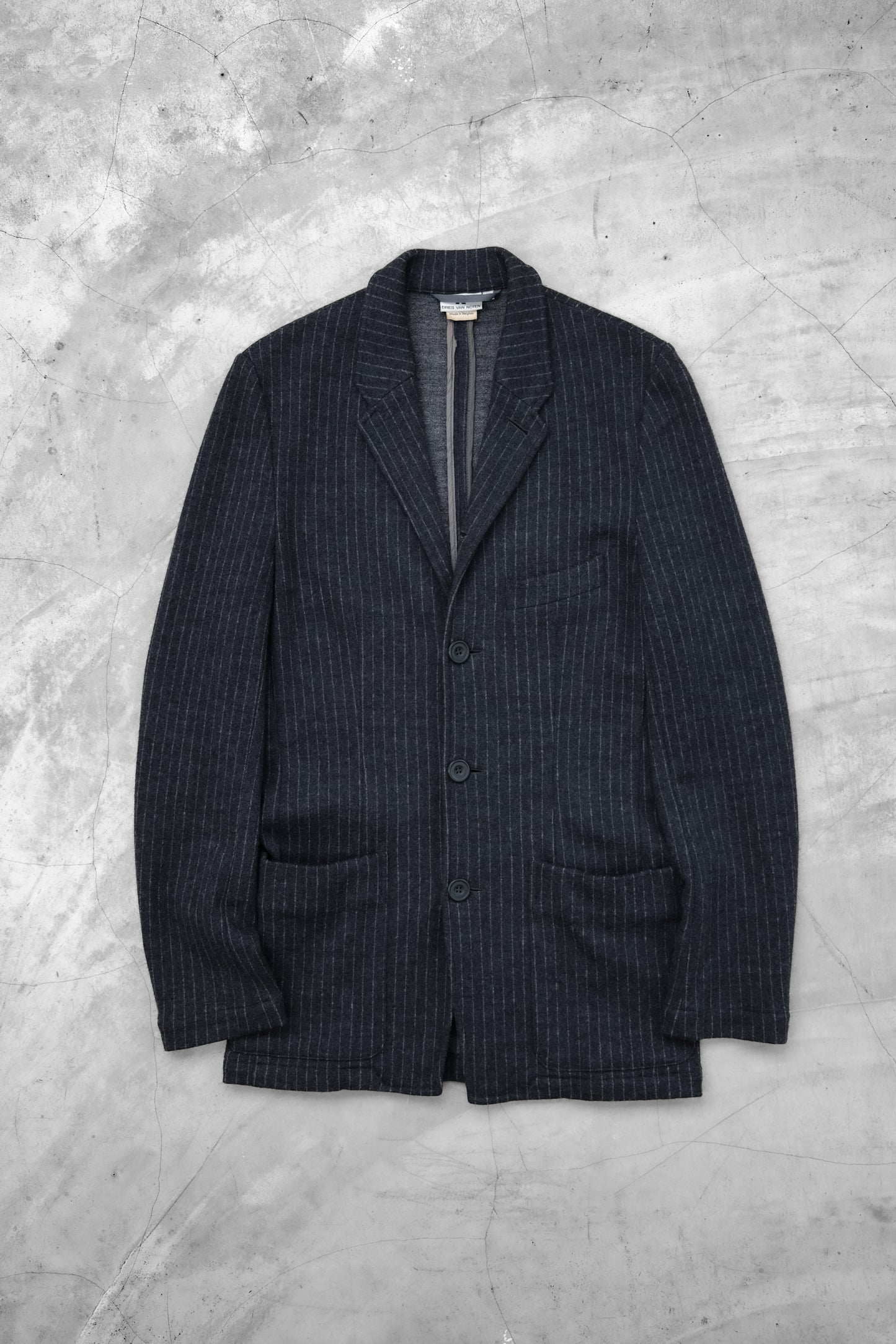 Dries Van Noten 1980s - Pinstriped Wool Twill Blazer