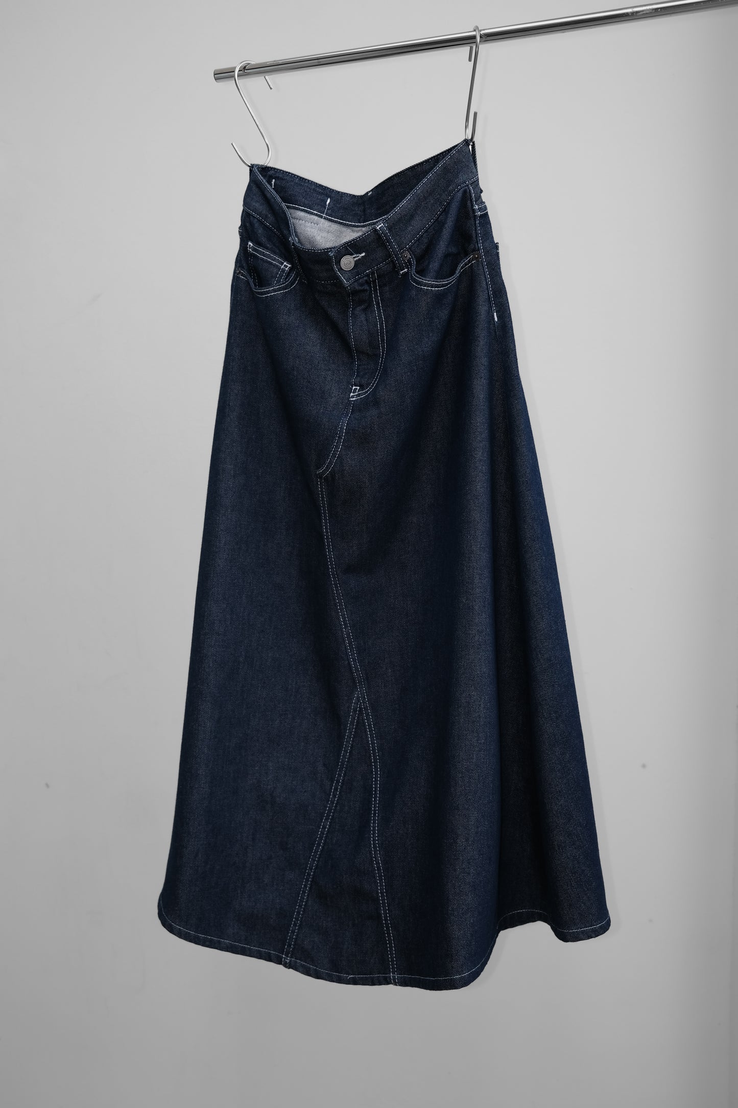 MM⑥ Maison Margiela S/S2018 - Indigo Long Raw Denim Skirt