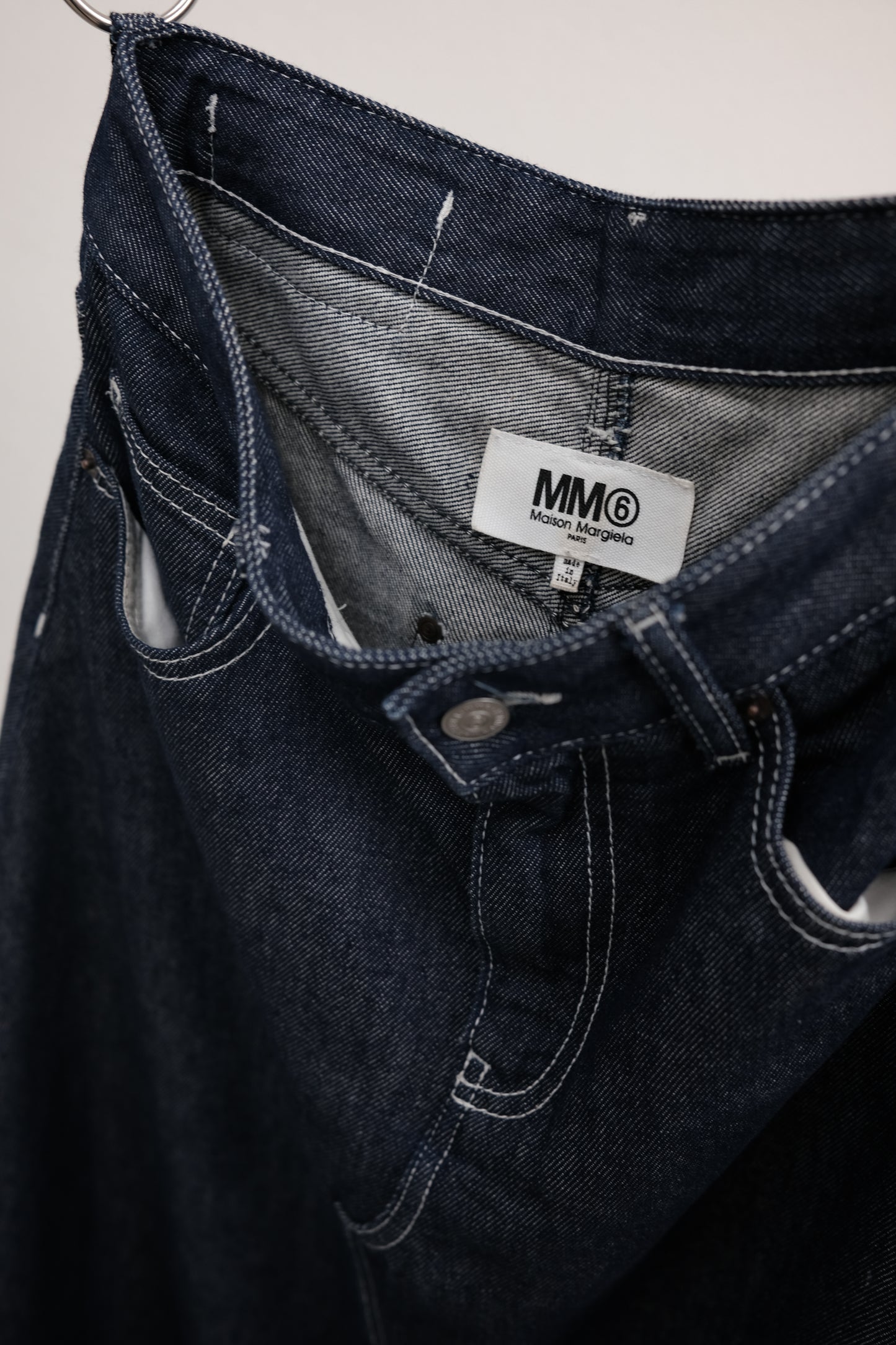 MM⑥ Maison Margiela S/S2018 - Indigo Long Raw Denim Skirt