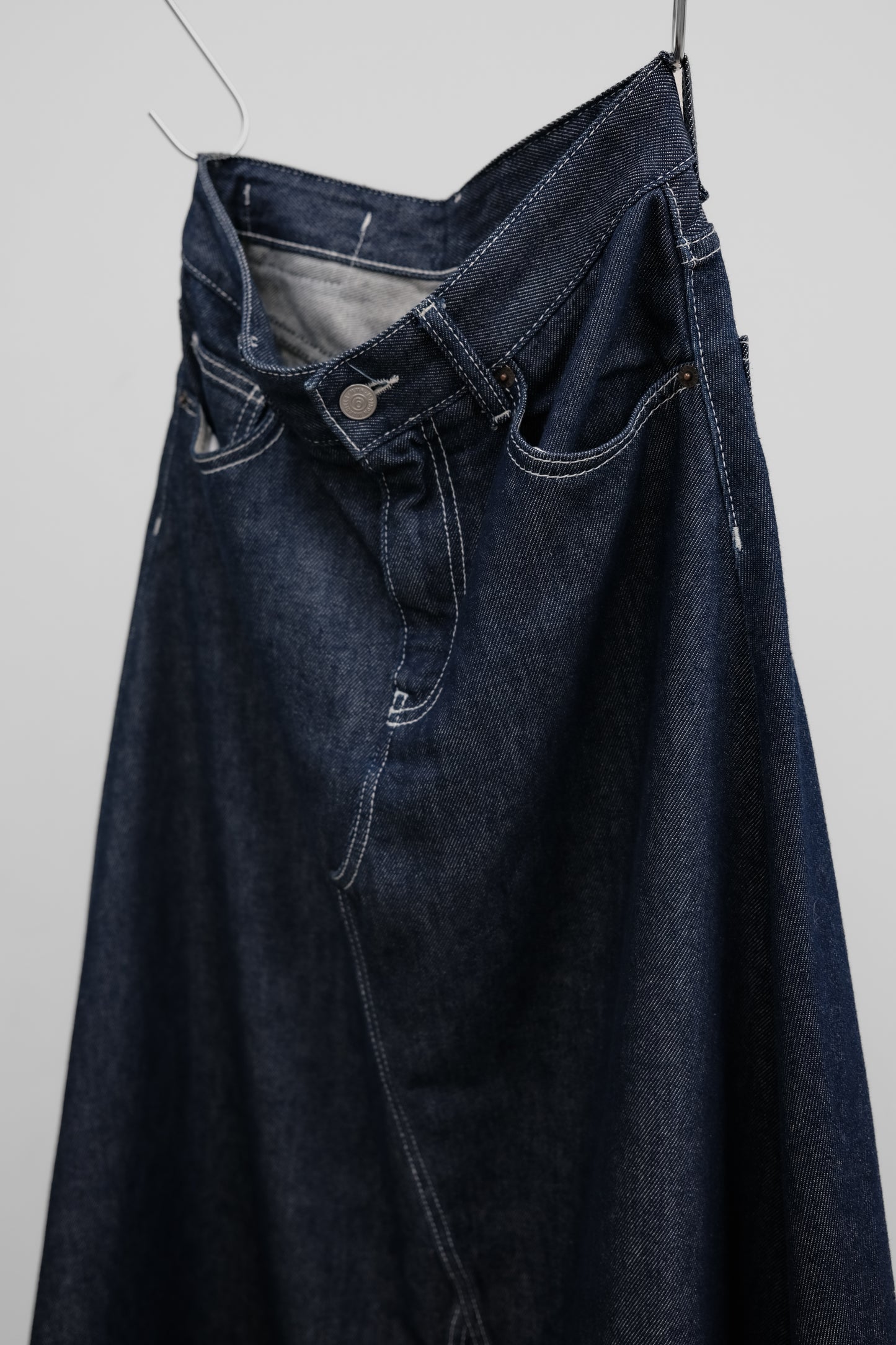 MM⑥ Maison Margiela S/S2018 - Indigo Long Raw Denim Skirt