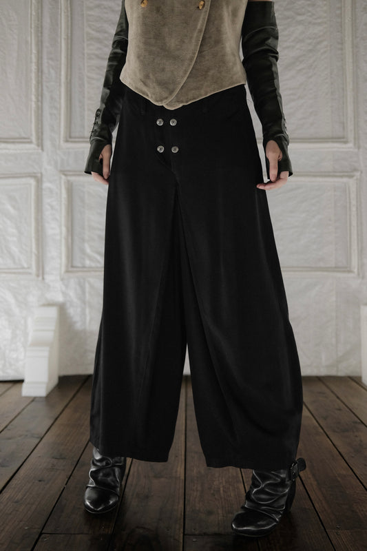 Marithé + François Girbaud 1980s “11342 Super Casual” - Gabardine Double Breasted Balloon Pants