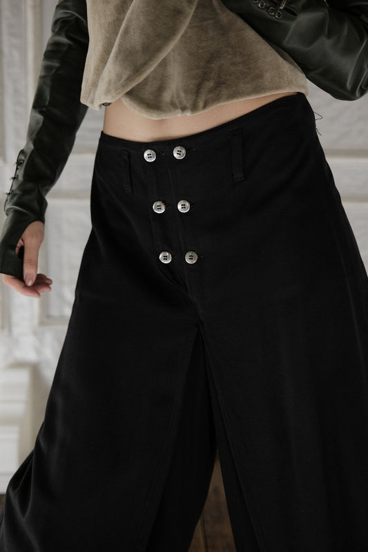 Marithé + François Girbaud 1980s “11342 Super Casual” - Gabardine Double Breasted Balloon Pants
