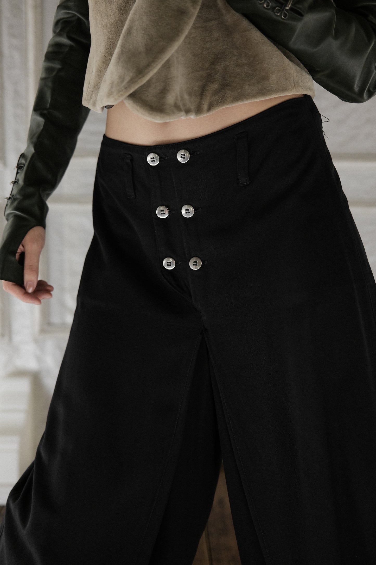 Marithé + François Girbaud 1980s “11342 Super Casual” - Gabardine Double Breasted Balloon Pants