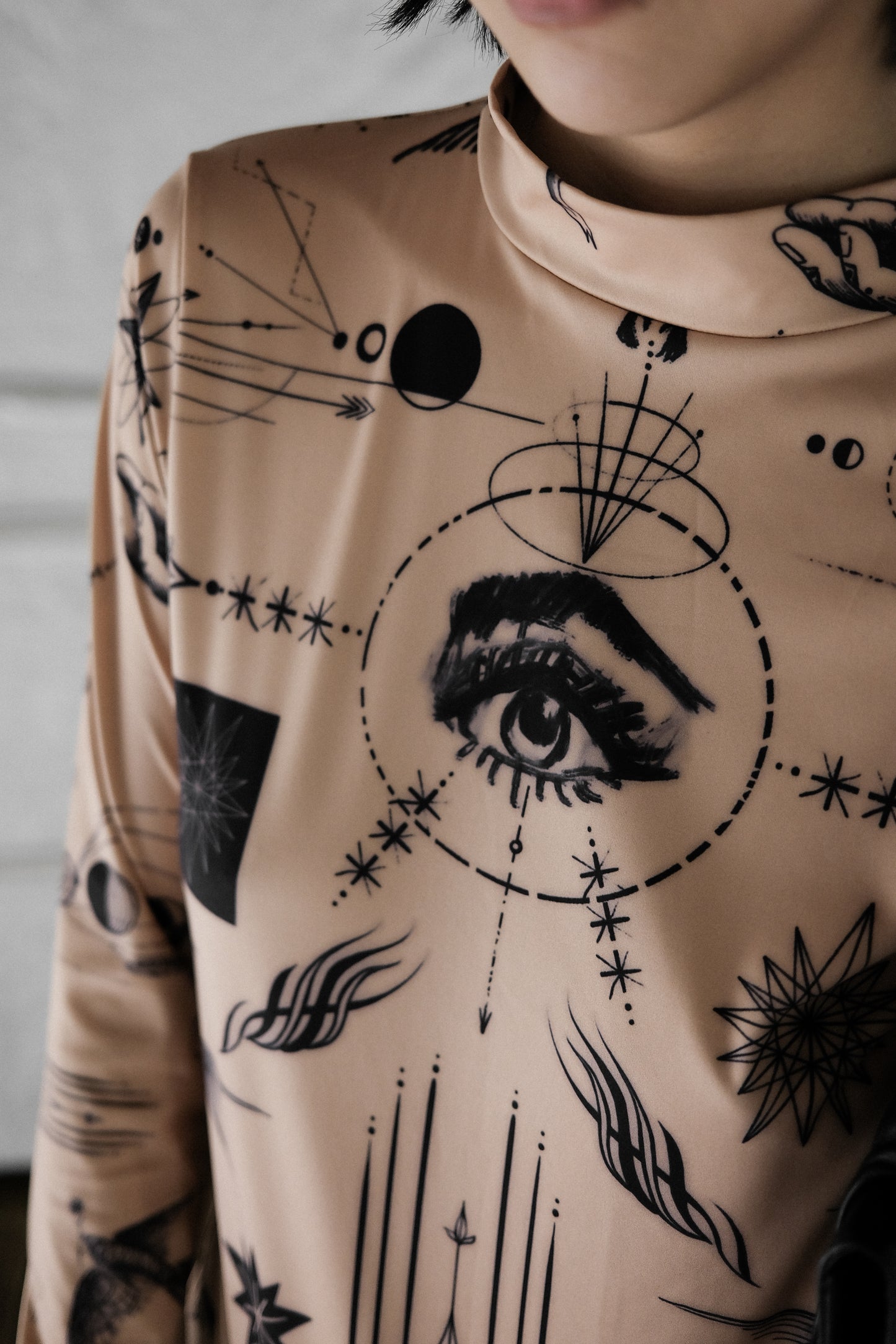 Jean Paul Gaultier x Sacai F/W2021 - Dr. Woo Tattoo Printed Top