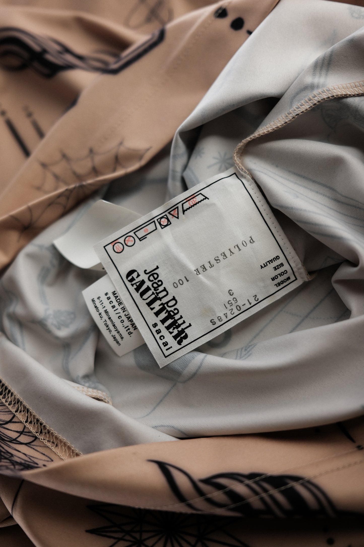 Jean Paul Gaultier x Sacai F/W2021 - Dr. Woo Tattoo Printed Top