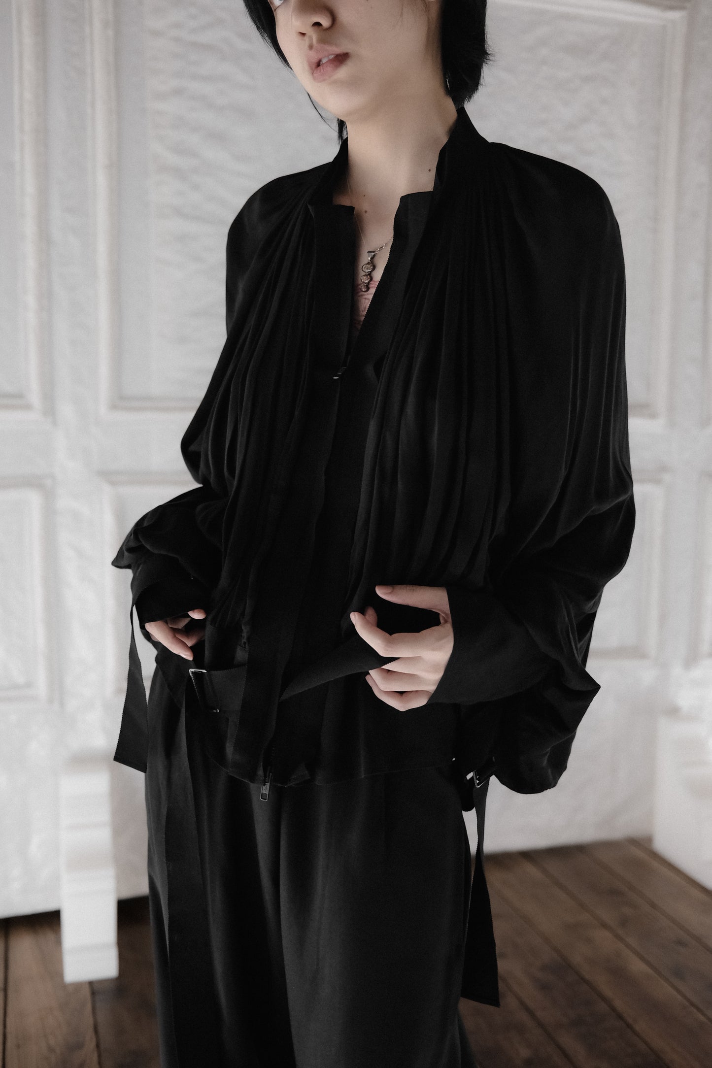 Ann Demuelemeester by Sébastien Meunier S/S2017 - Pleated Strap Blouse