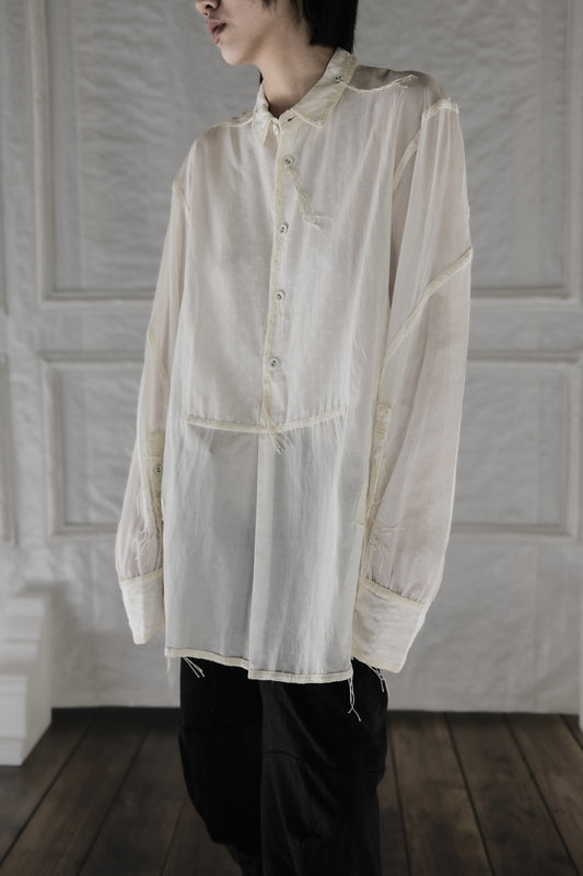 Number (N)ine F/W2009 “A CLOSE FEELING” - Velvet-Trim Silk / Cotton Shirt