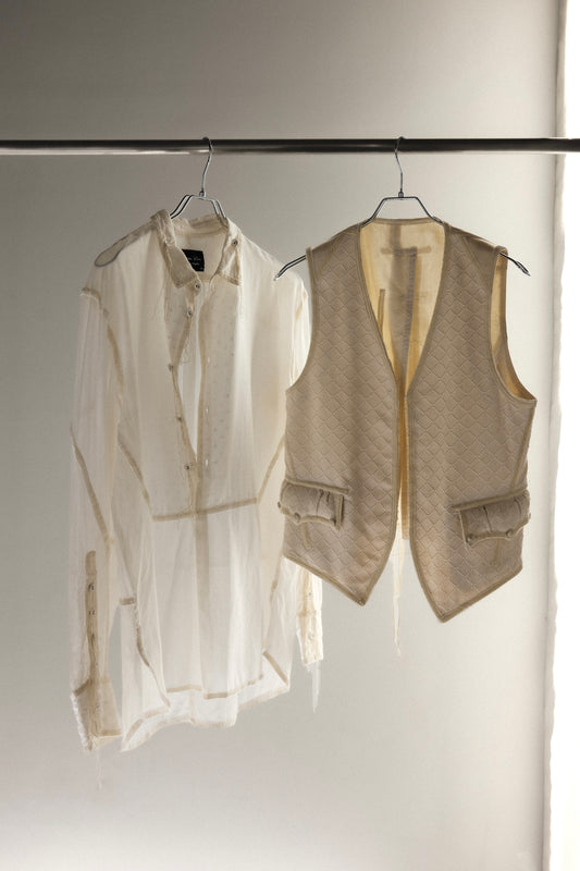 Number (N)ine F/W2009 “A CLOSE FEELING” - Velvet-Trim Silk / Cotton Shirt