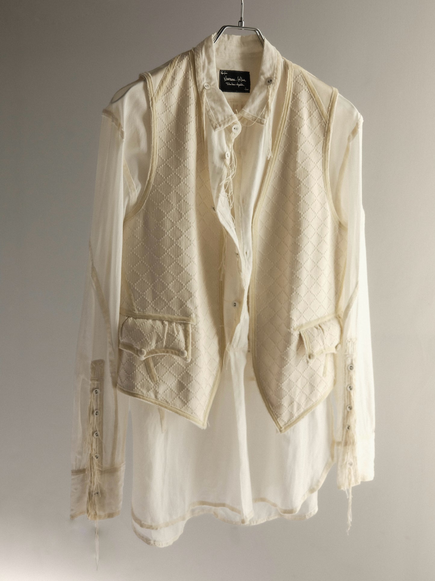 Number (N)ine F/W2009 “A CLOSE FEELING” - Velvet-Trim Silk / Cotton Shirt