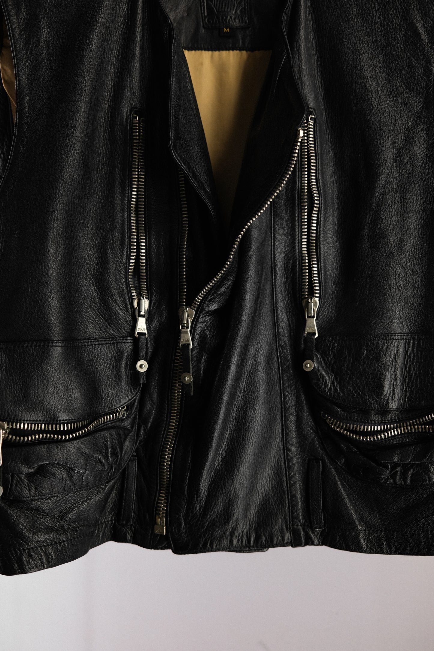 GARAGE 1980-1990s - Multi-zip Leather Vest