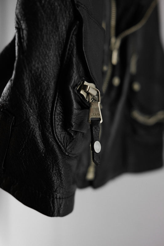 GARAGE 1980-1990s - Multi-zip Leather Vest