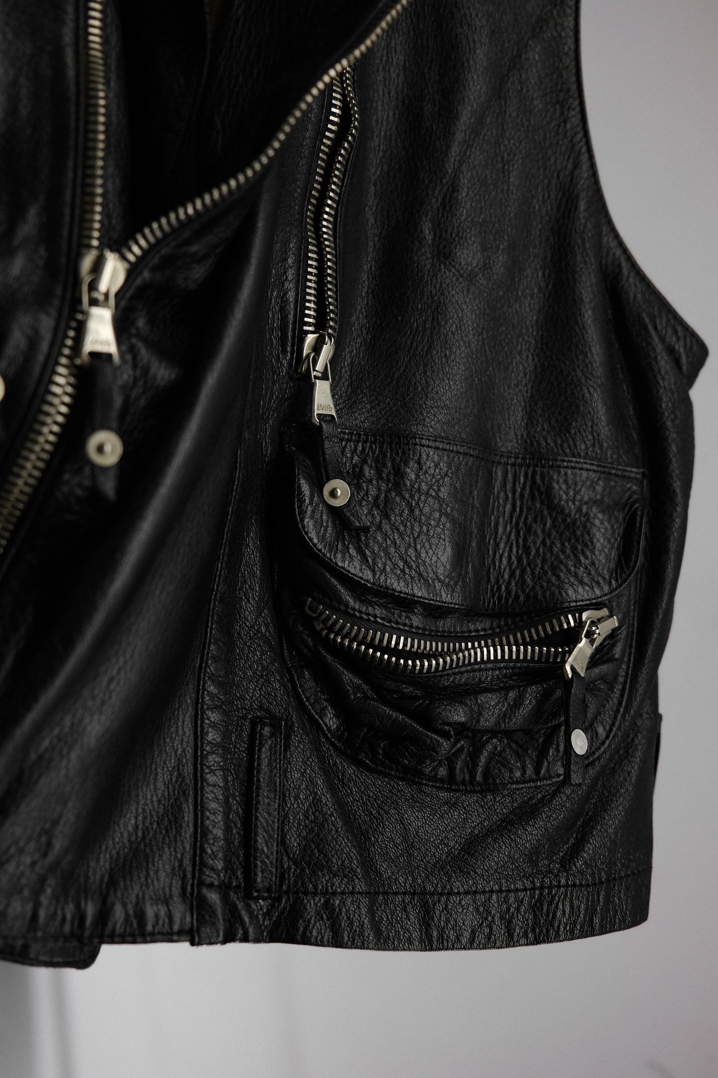 GARAGE 1980-1990s - Multi-zip Leather Vest