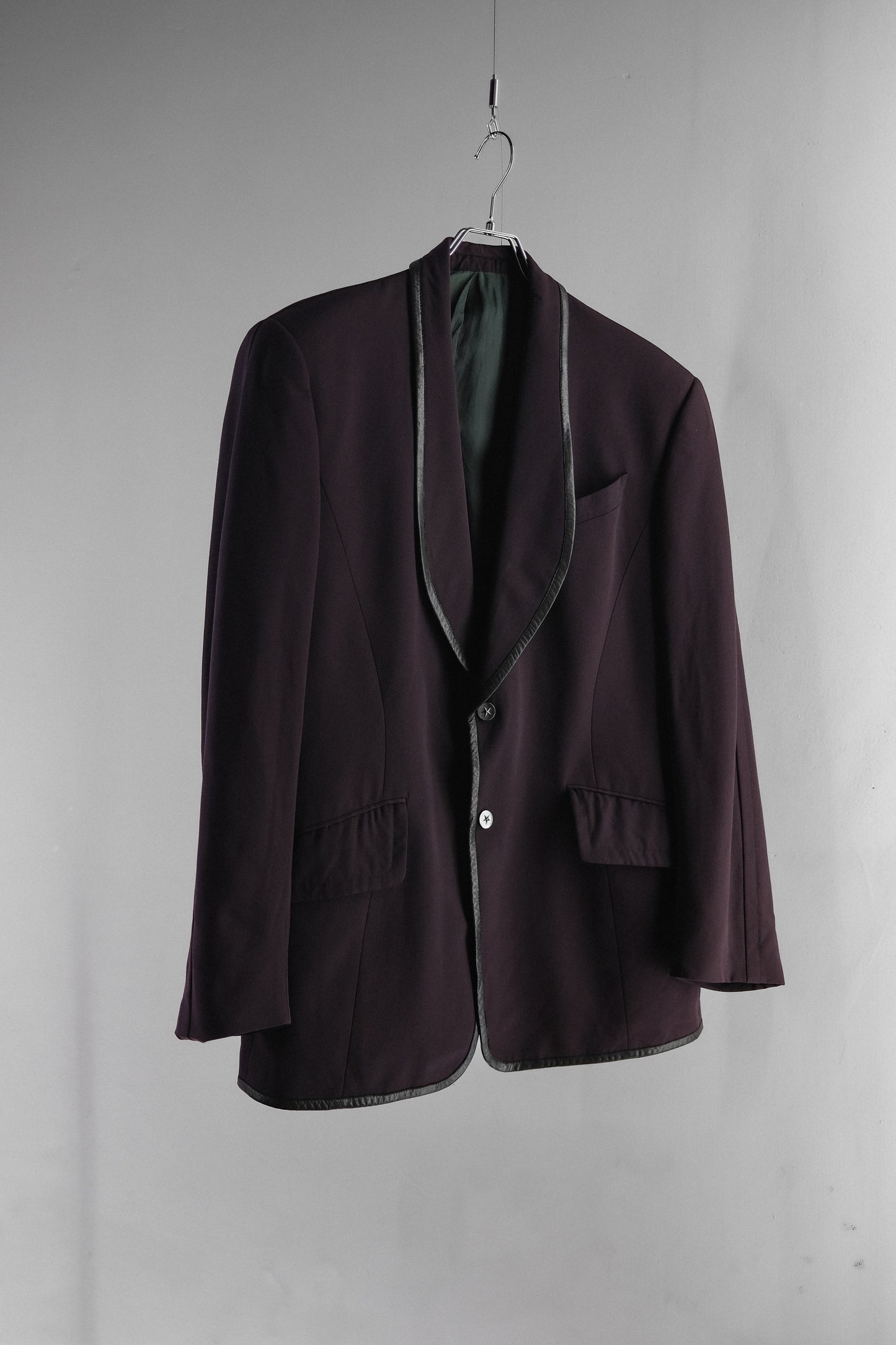 Thierry Mugler 1990s - Leather-Trimmed Shawl Collar Blazer