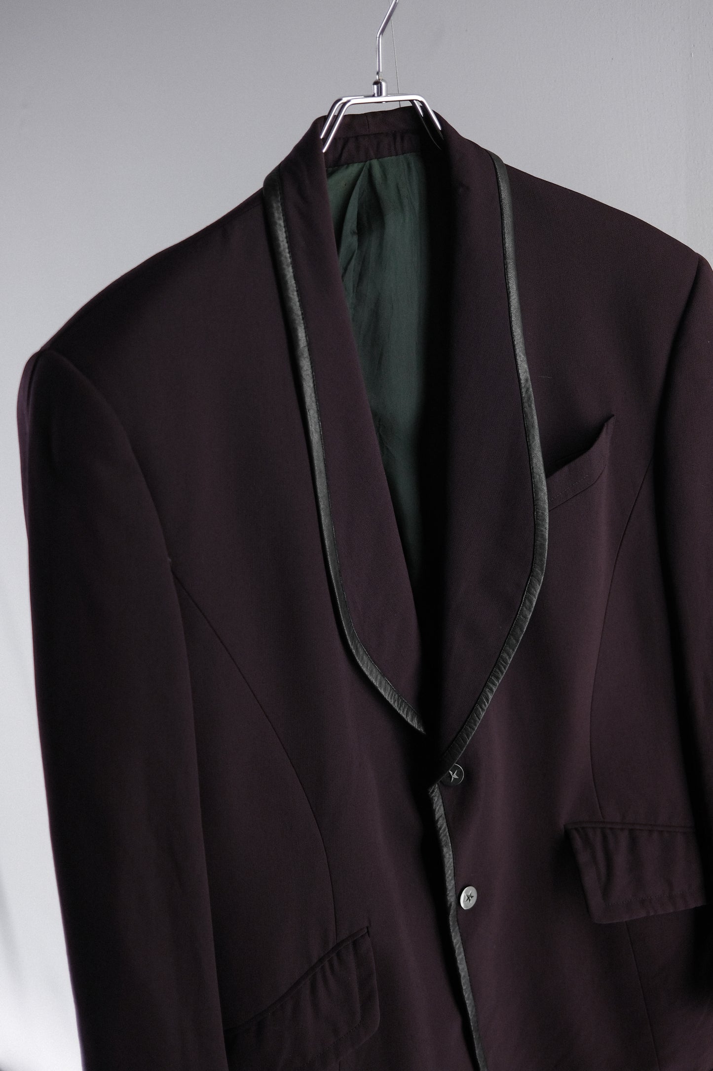 Thierry Mugler 1990s - Leather-Trimmed Shawl Collar Blazer