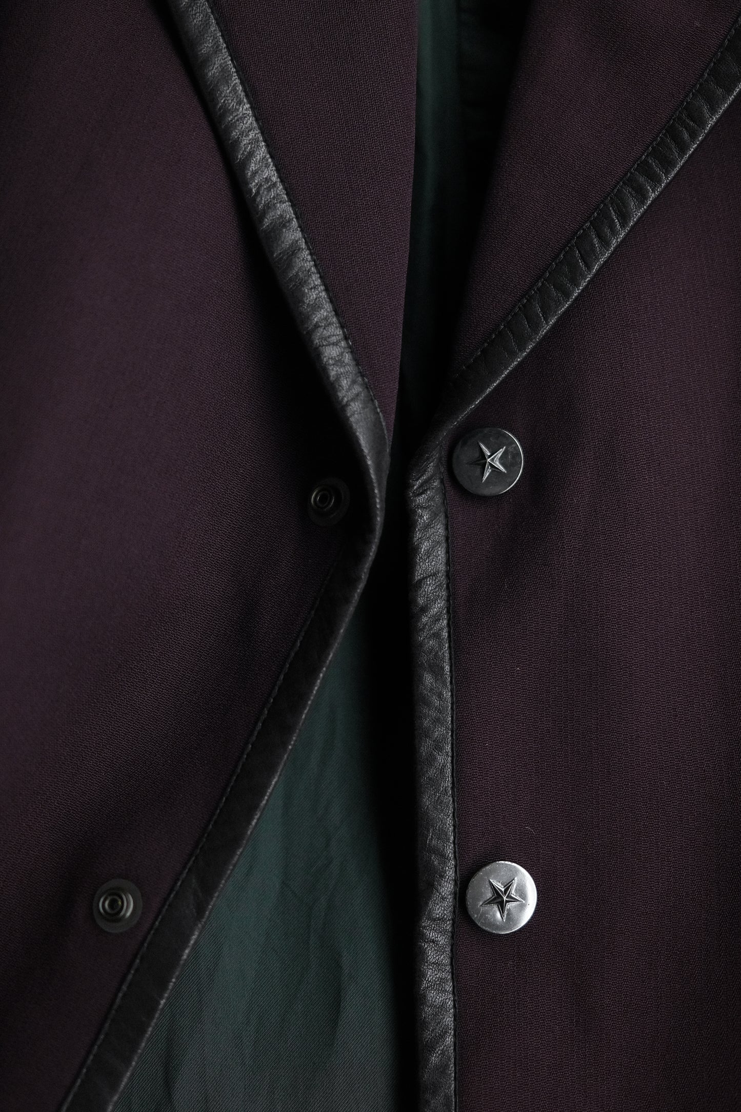 Thierry Mugler 1990s - Leather-Trimmed Shawl Collar Blazer