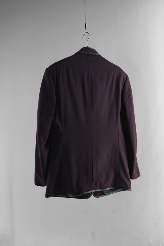 Thierry Mugler 1990s - Leather-Trimmed Shawl Collar Blazer