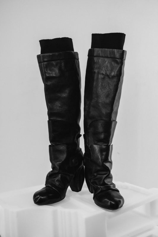 Marsell - High Leather Boots with Socks