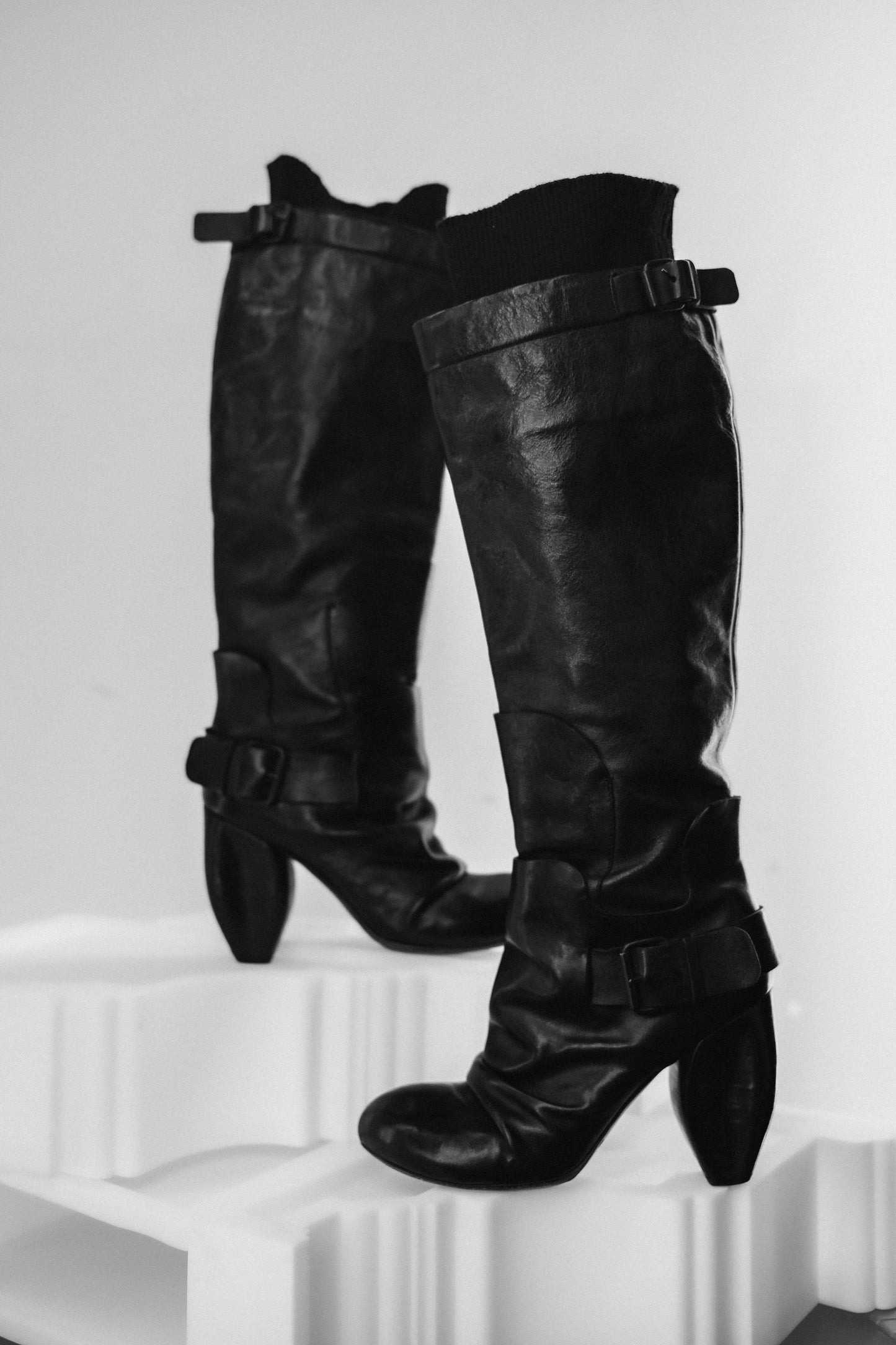 Marsell - High Leather Boots with Socks