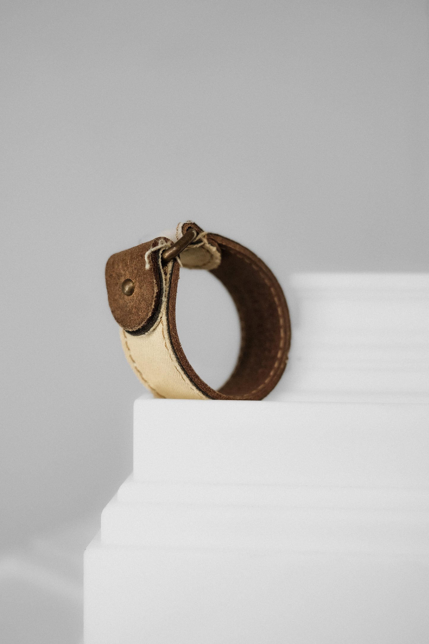Martin Margiela ⑩ S/S2003 - Bleached Denim Leather Bracelet