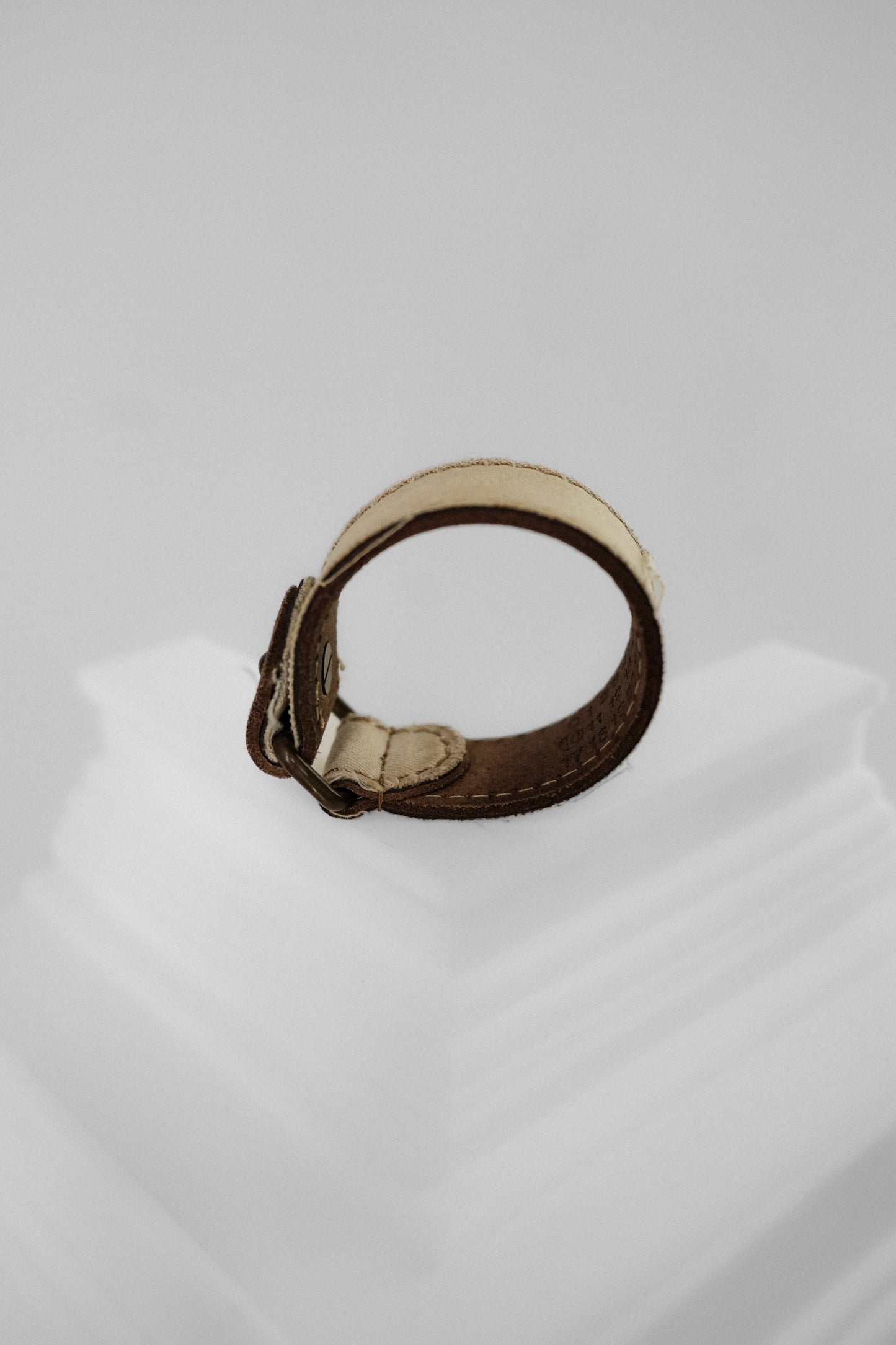 Martin Margiela ⑩ S/S2003 - Bleached Denim Leather Bracelet