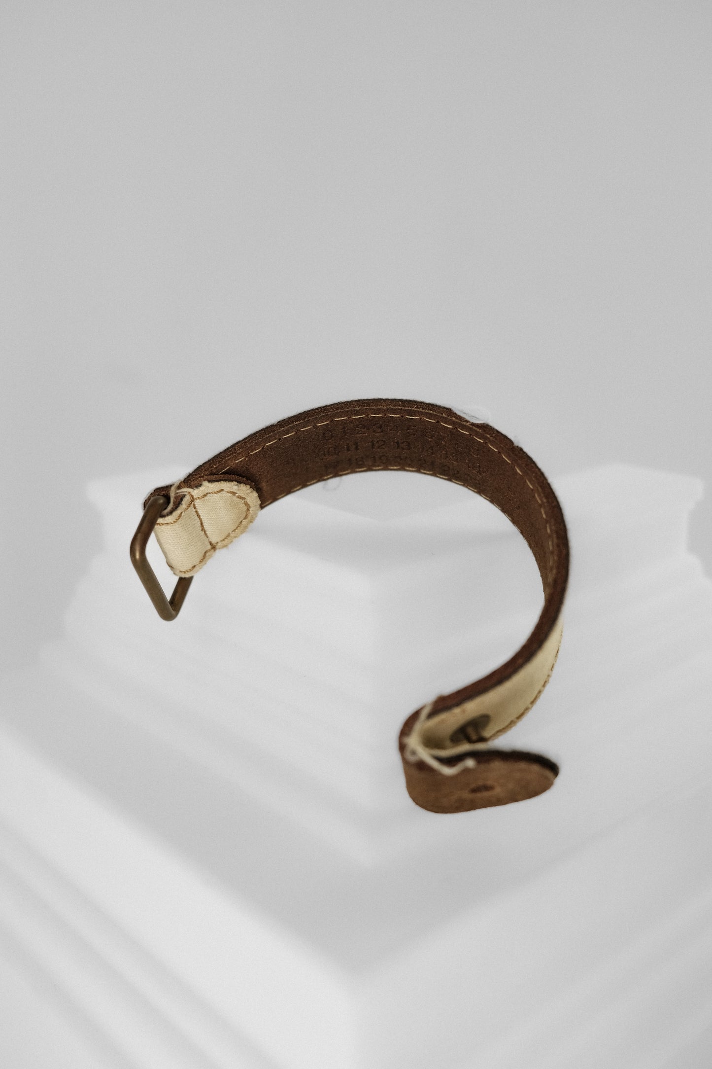 Martin Margiela ⑩ S/S2003 - Bleached Denim Leather Bracelet