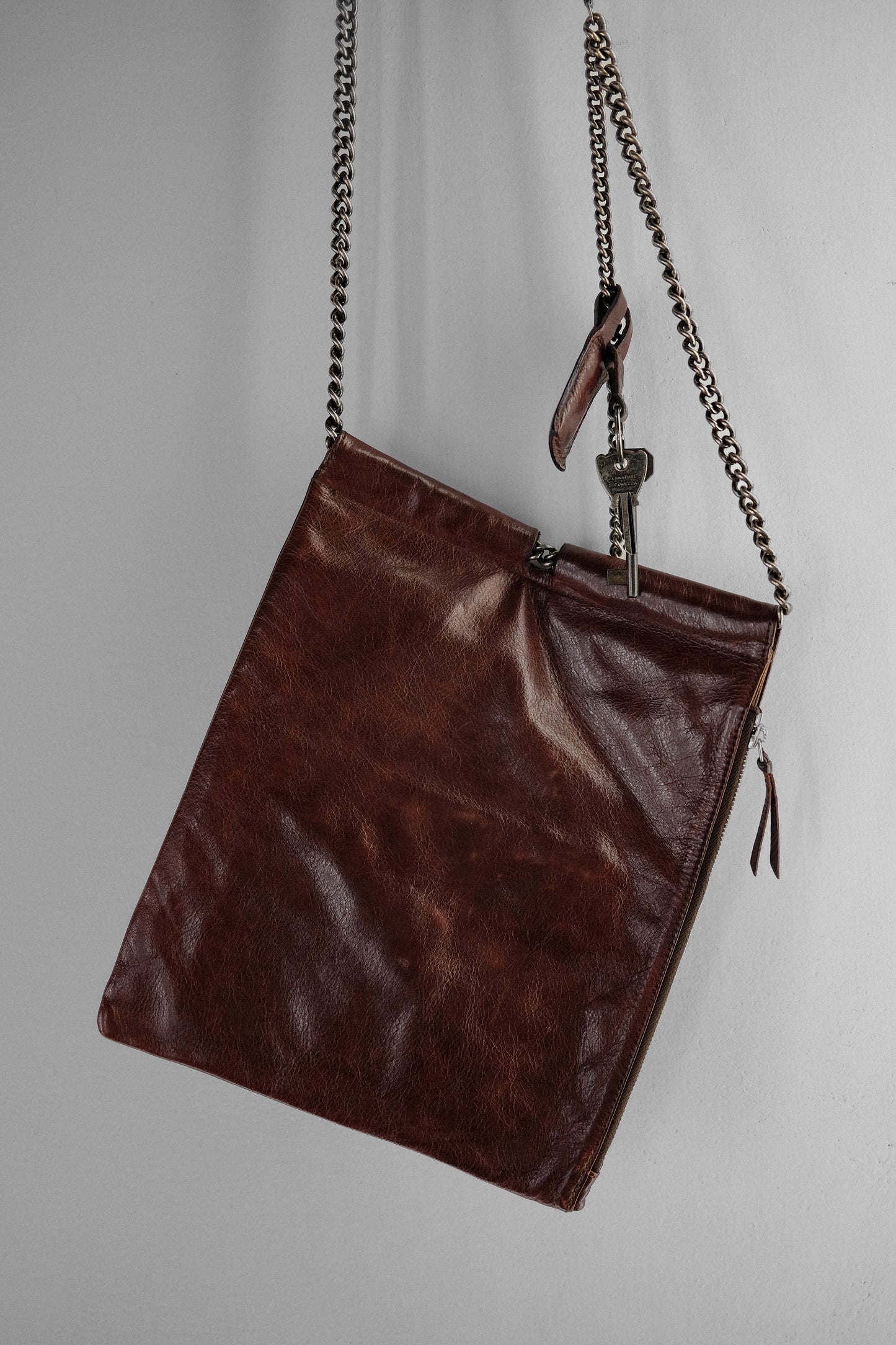 Dries Van Noten 1990-2000s - Key Chain Leather Shoulder Bag