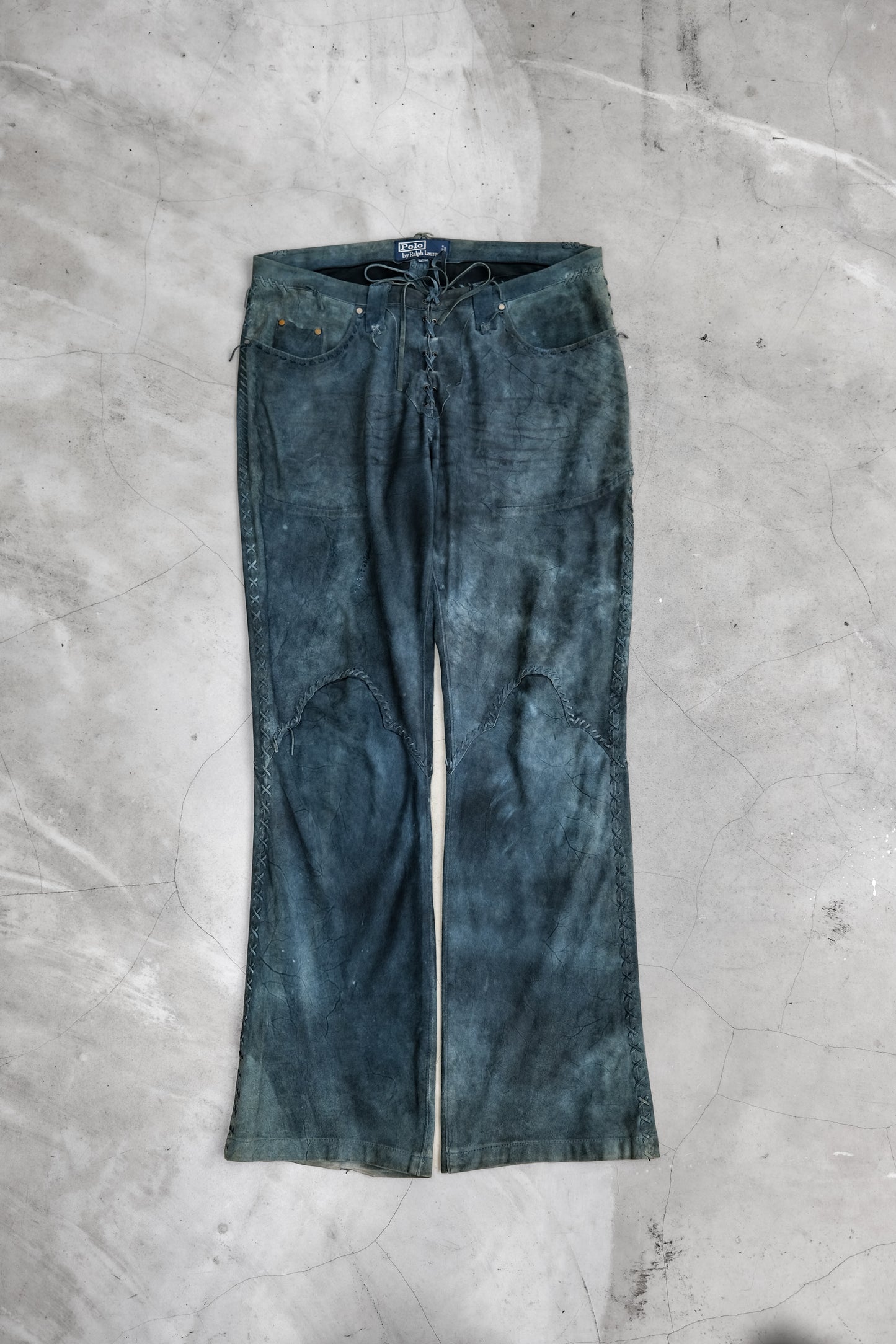 Polo Ralph Lauren 1990-2000s - Suede Leather Western Bootcut Pants