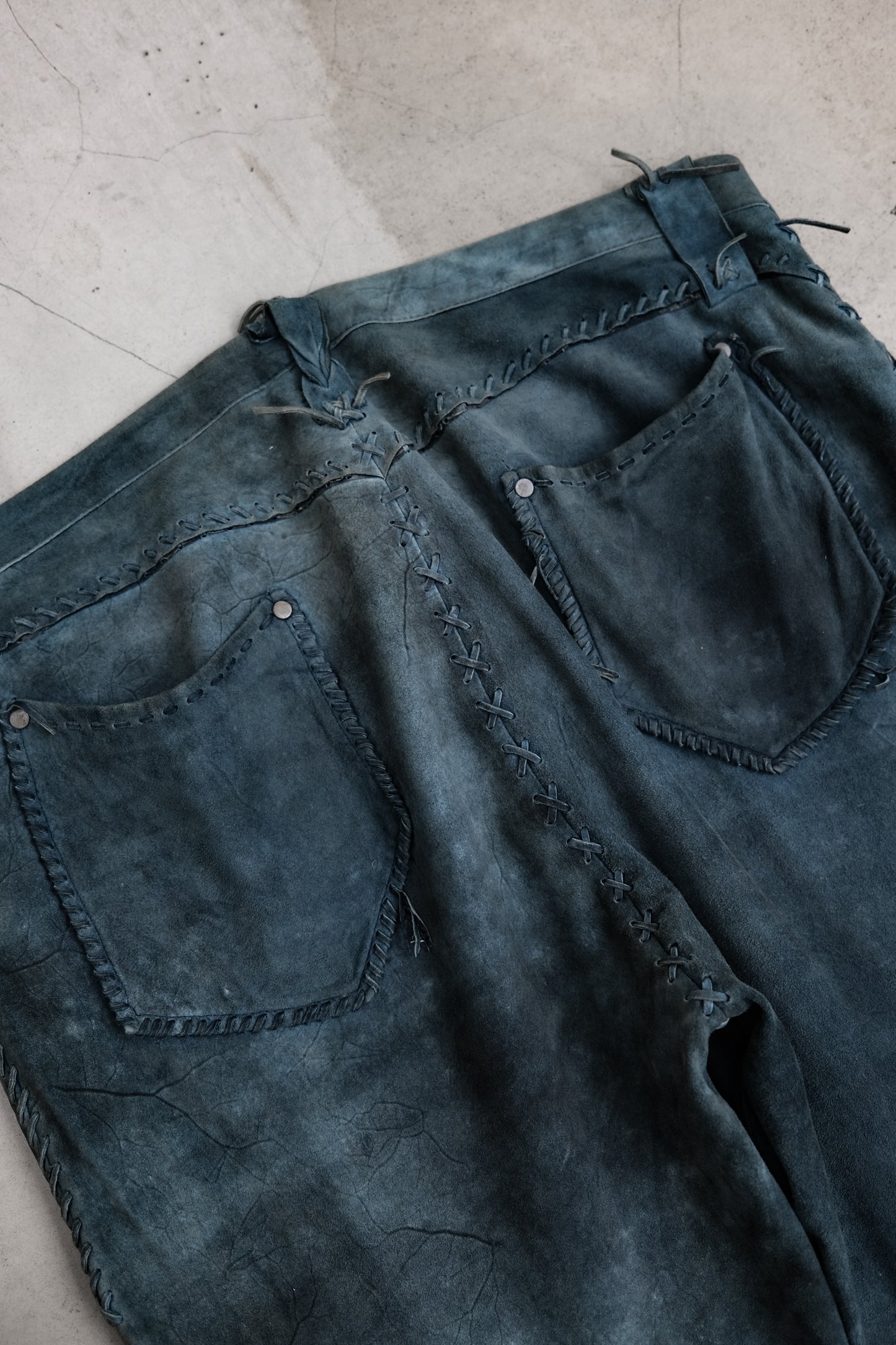 Polo Ralph Lauren 1990-2000s - Suede Leather Western Bootcut Pants