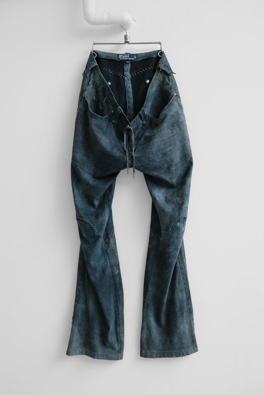 Polo Ralph Lauren 1990-2000s - Suede Leather Western Bootcut Pants