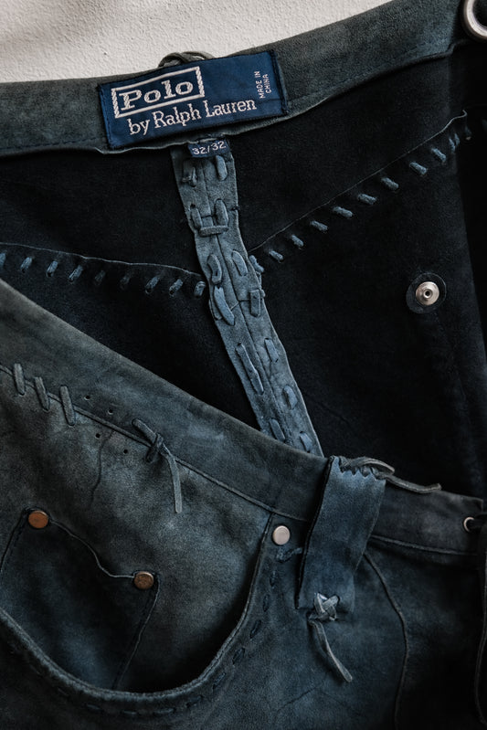 Polo Ralph Lauren 1990-2000s - Suede Leather Western Bootcut Pants