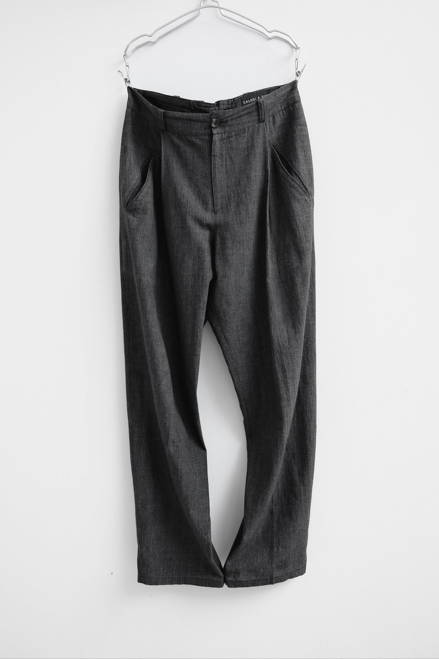 CALUGI E GIANNELLI 1980-1990s - Salt & Pepper Tuck Trousers