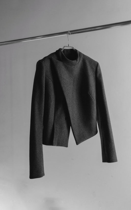 A.F. VANDEVORST F/W2011 - Asymmetric Wool Button-up Jacket