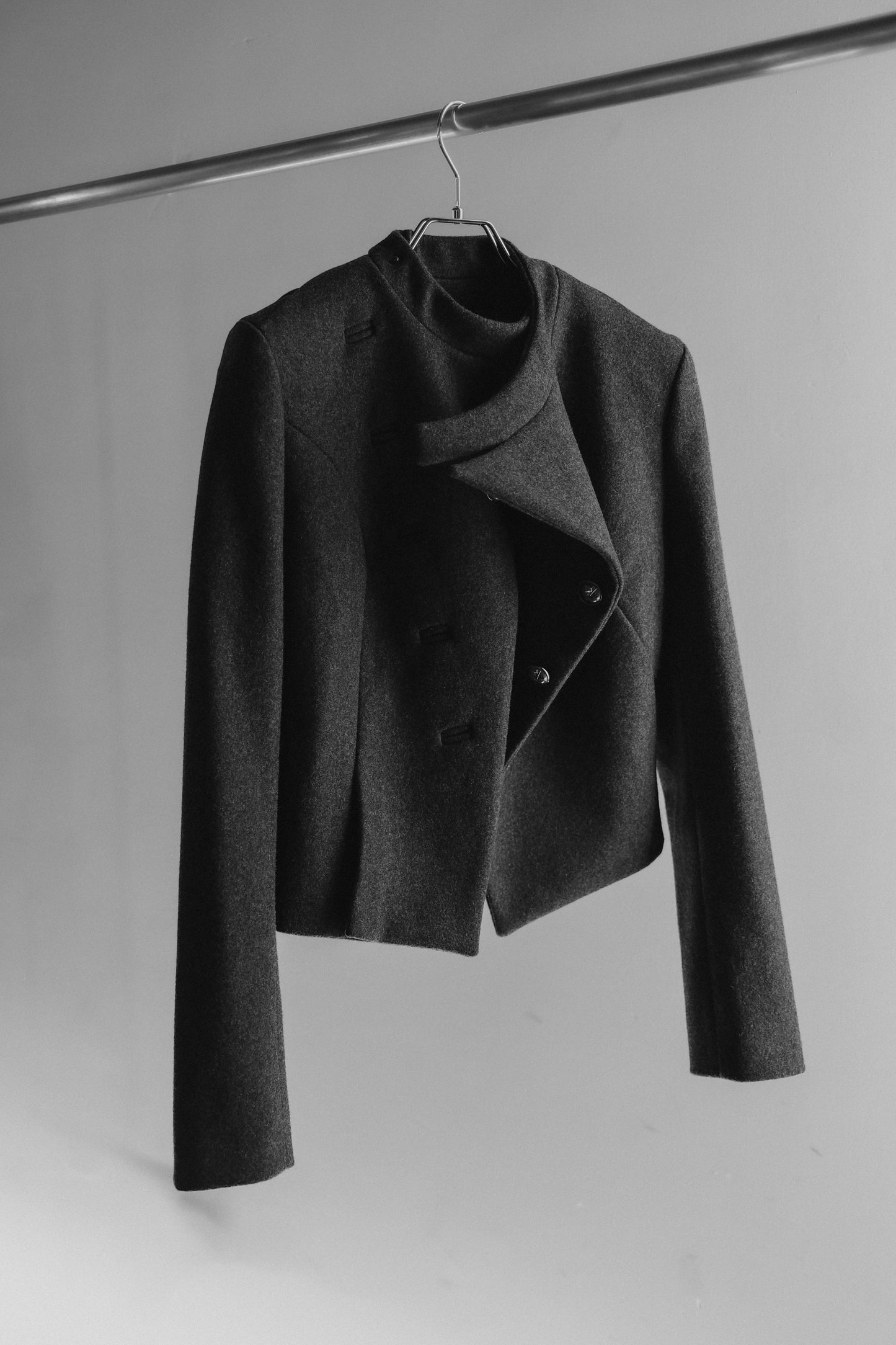A.F. VANDEVORST F/W2011 - Asymmetric Wool Button-up Jacket