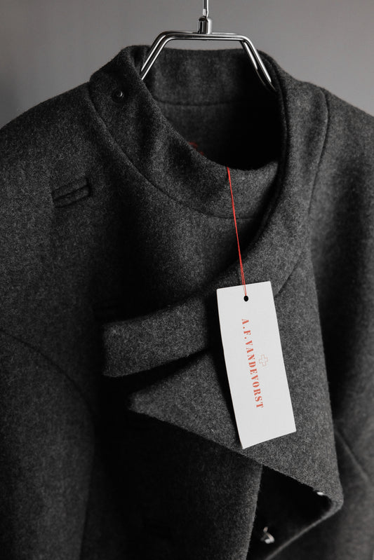 A.F. VANDEVORST F/W2011 - Asymmetric Wool Button-up Jacket