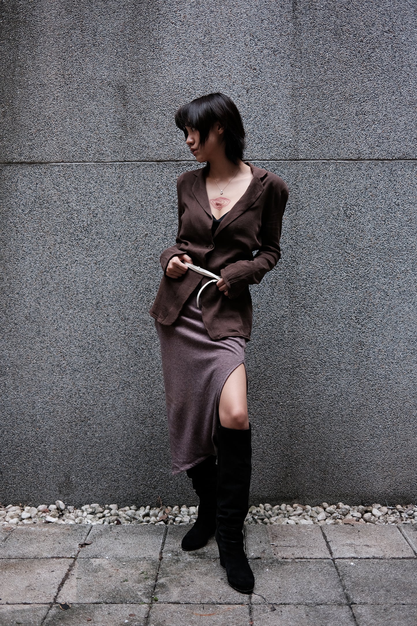 ISSEY MIYAKE 1980s - Asymmetric Knit Skirt