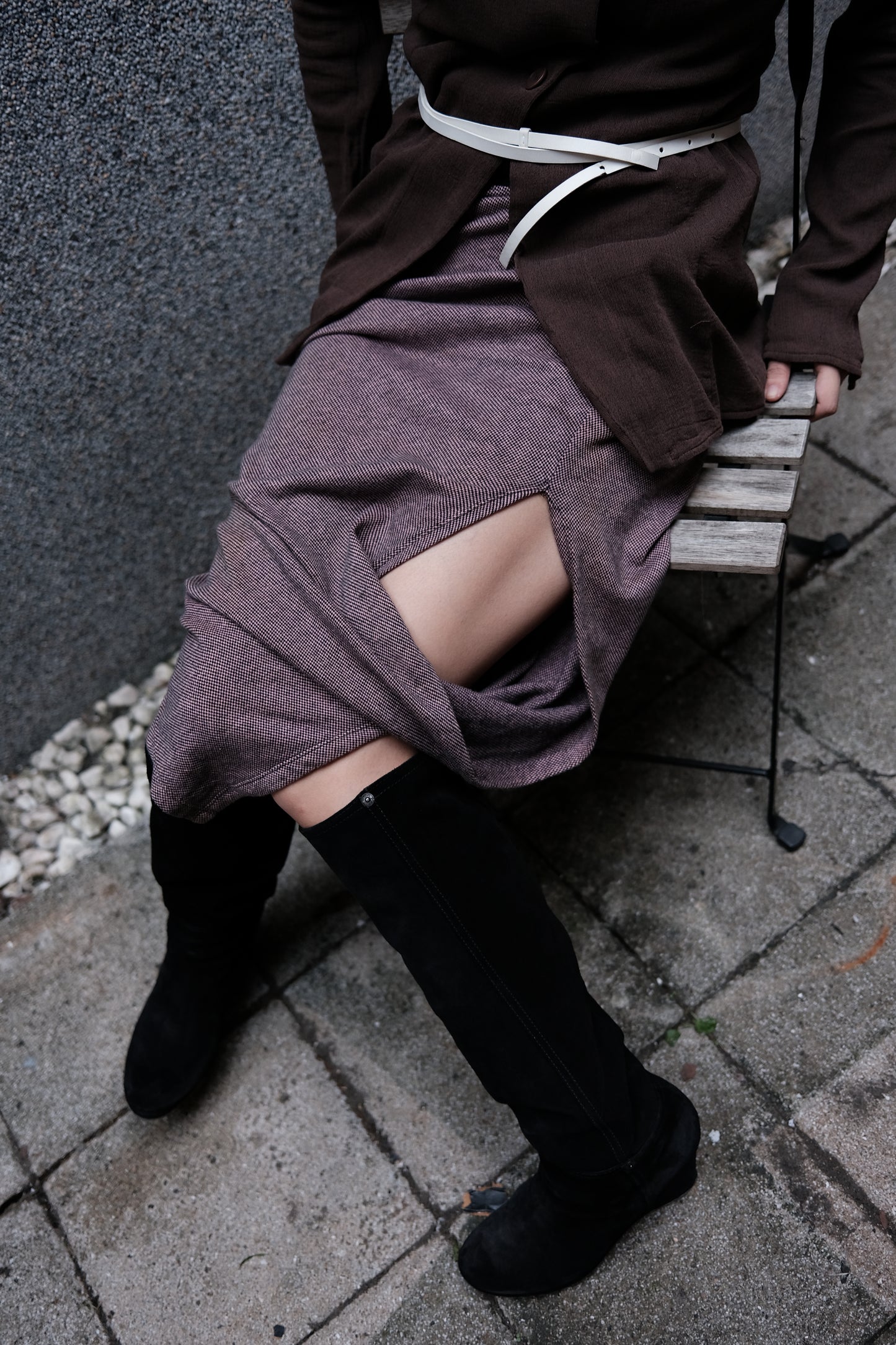 ISSEY MIYAKE 1980s - Asymmetric Knit Skirt