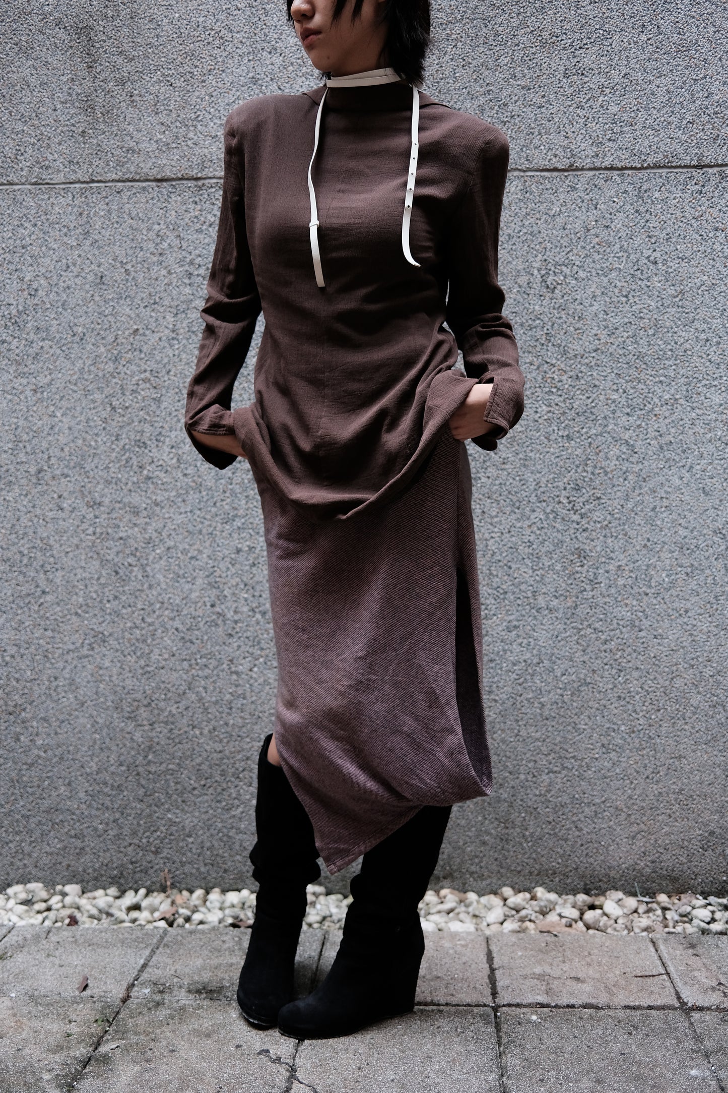 ISSEY MIYAKE 1980s - Asymmetric Knit Skirt