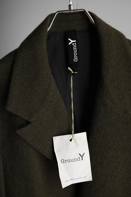 Ground Y Yohji Yamamoto F/W2018 - Wool Asymmetric jacket