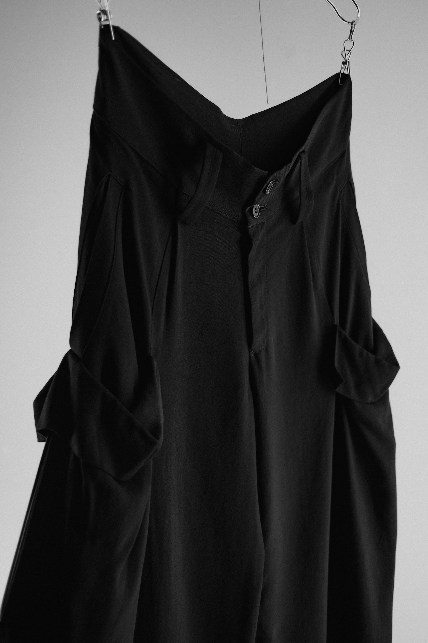 Y's Yohji Yamamoto 2000s - Side Pleated Gabardine Cargo Pants